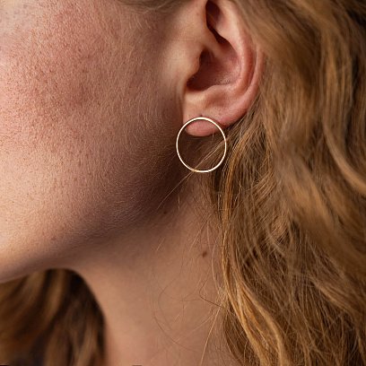 Золотые серьги "Круговорот" (2.0 см) с07789 №2