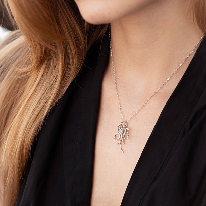 Золотая подвеска "Бантик" с бриллиантами пкит310 №2