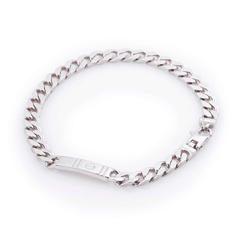 Чоловічий срібний браслет плетіння "панцирні" 14669 від ювелірного магазину Онікс