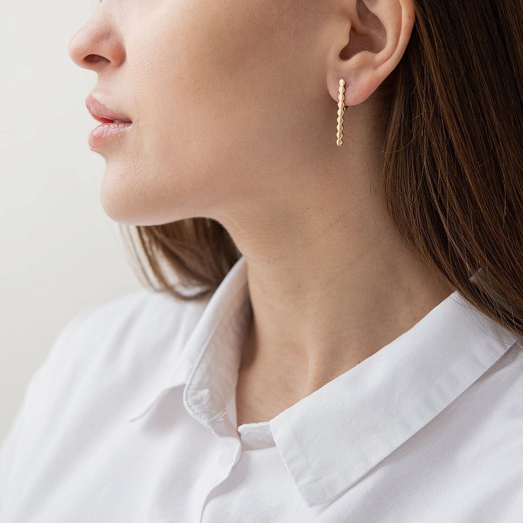 Золоті сережки "Грані" с07274 від ювелірного магазину Онікс - 3