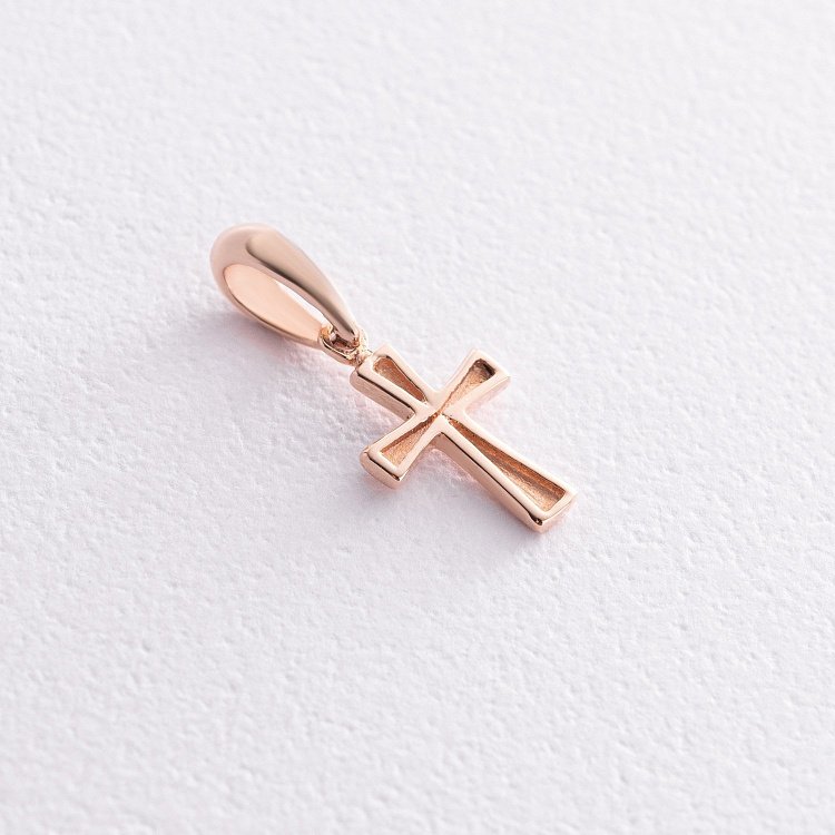 Хрестик у червоному золоті mini п03859 від ювелірного магазину Онікс - 2