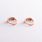 Золотые серьги - кольца с фианитами с07983 от ювелирного магазина Оникс - 1