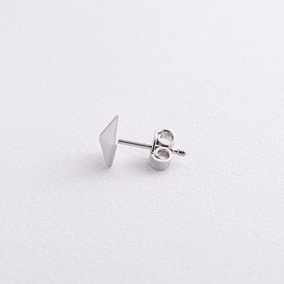 Чоловіча моносережка "П'ятикутник" у сріблі Zancan ESO018 №2