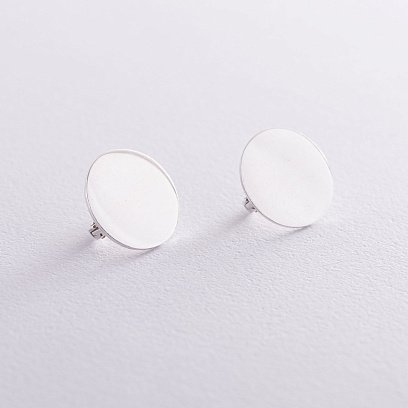 Серебряные серьги "Зеркальные" 122931 №2