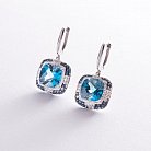 Золоті сережки з діамантами, сапфірами і топазами "Лондон блакитний" сб0060А1 от ювелирного магазина Оникс