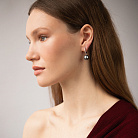 Золоті сережки з діамантами і перлами сб0378 от ювелирного магазина Оникс - 1