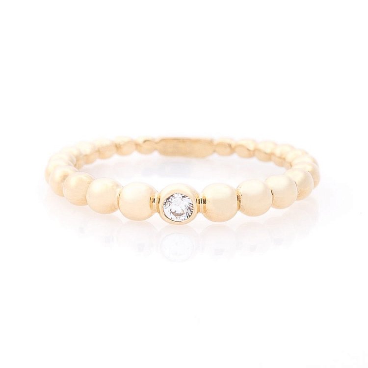 Золотий перстень з фіанітом к05712 від ювелірного магазину Онікс - 2