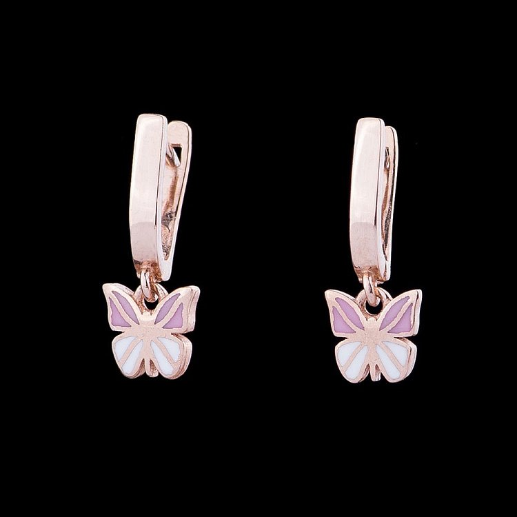 Дитячі золоті сережки "Метелики" с04800р від ювелірного магазину Онікс