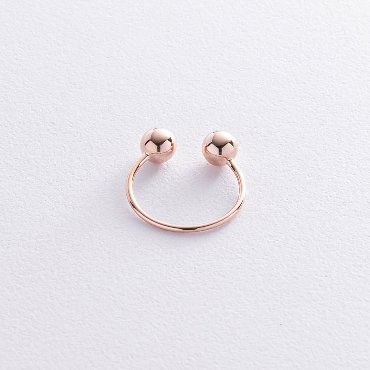 Каблучка "Кульки" у червоному золоті к07506 від ювелірного магазину Онікс - 4