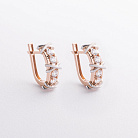 Сережки "Rosie" з фіанітами (червоне, біле золото) с09165 от ювелирного магазина Оникс