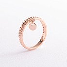 Золотое кольцо "Монетка" с фианитами к07071 от ювелирного магазина Оникс