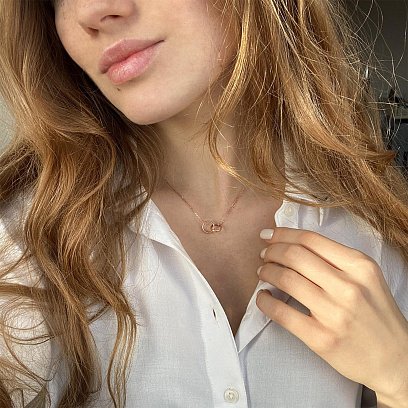 Золотое колье "Кольца" с фианитами кол01498 №2