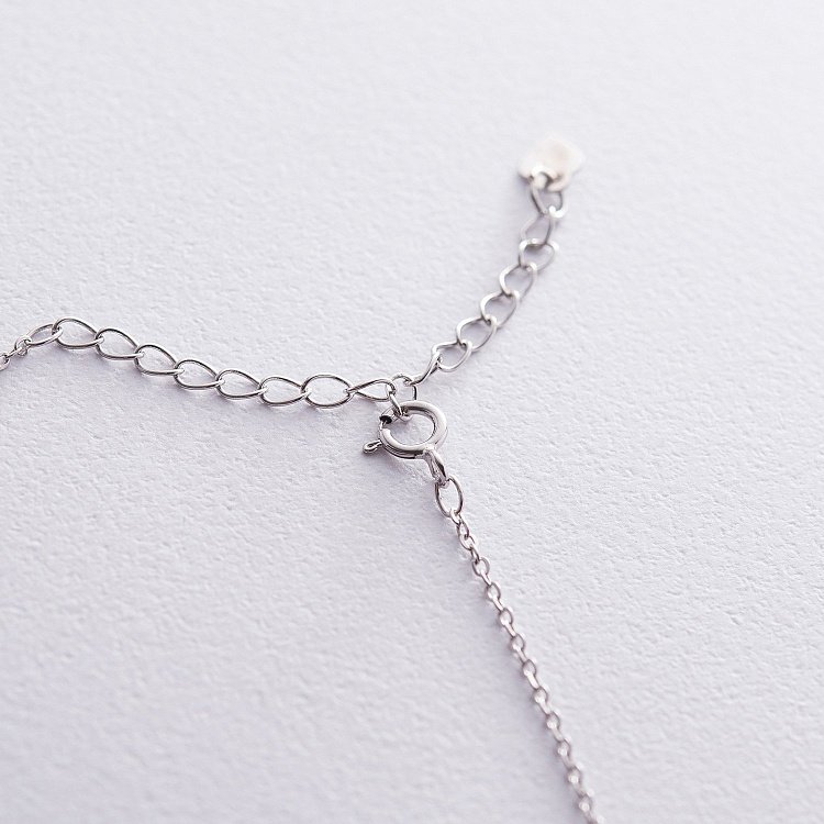 Срібне кольє "Love" з фіанітами (Двосторонній кулон) 18955 - 3 Срібне кольє "Love" з фіанітами (Двосторонній кулон) 18955 від ювелірного магазину Онікс - 3