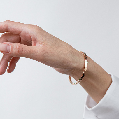 Жесткий браслет "Kylie" в красном золоте б05825 №2