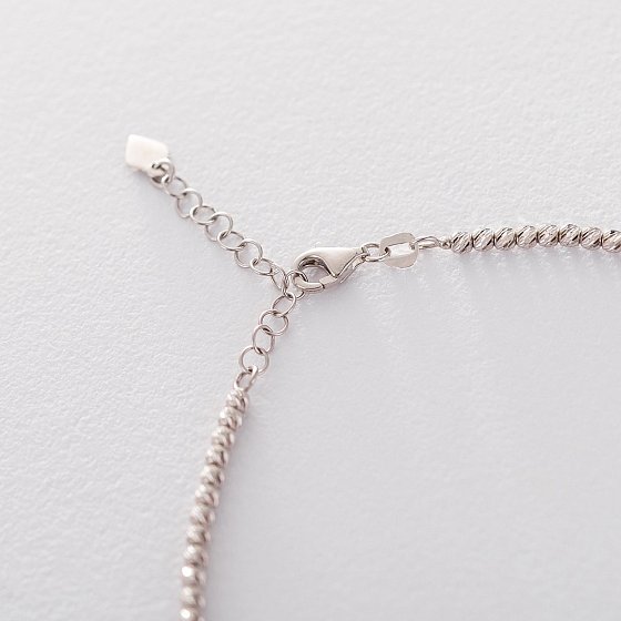 Серебряное колье в стиле минимализм 18849 №3