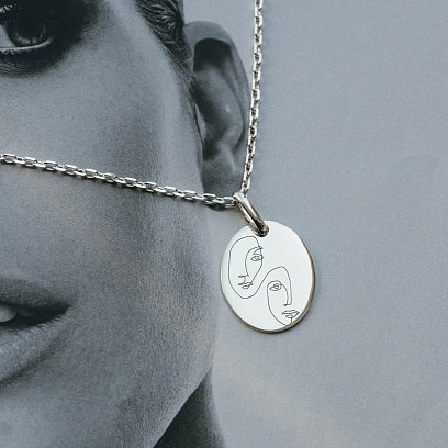 Серебряный кулон "Половинки целого" 133045пол №7