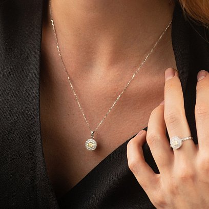 Кольє з діамантами (біле золото) 742071121 №2