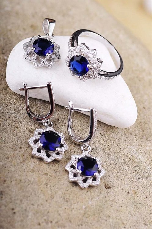 Сережки (шпінель, фіаніти) с015 від ювелірного магазину Онікс - 2