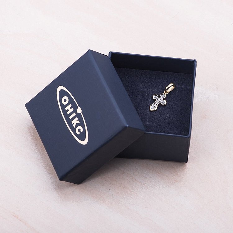 Срібний хрестик з позолотою "Розп'яття. Спаси і Збережи" 131969 від ювелірного магазину Онікс - 2