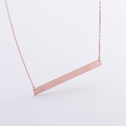 Колье с пластиной для гравировки (красное золото) кол01368
