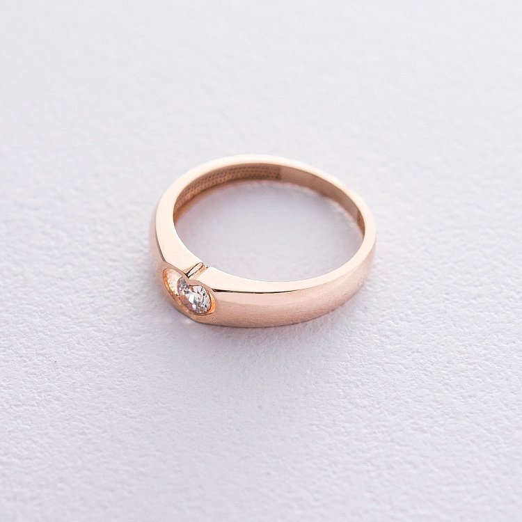 Золота каблучка Серце з фіанітом к06414 - 5 Золота каблучка Серце з фіанітом к06414 від ювелірного магазину Онікс - 5