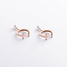 Сережки - кільця "Tina" з перлами (червоне золото) с09637 от ювелирного магазина Оникс - 2