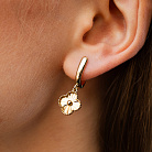 Сережки "Конюшина" в жовтому золоті с09474 от ювелирного магазина Оникс - 4