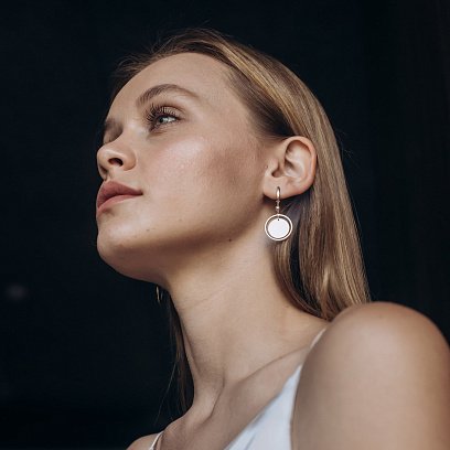 Серьги "Монетки" из красного золота с06368 №6