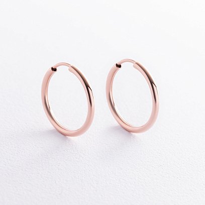 Сережки "Кільця" в червоному золоті (2.0 см) с02464