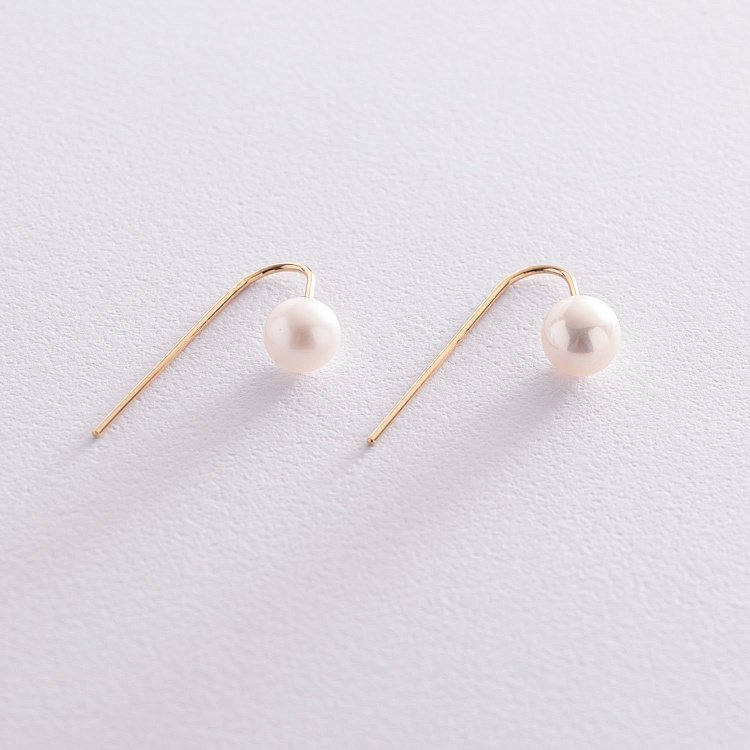 Золоті сережки "Витонченість" (перли) с07325 від ювелірного магазину Онікс - 1