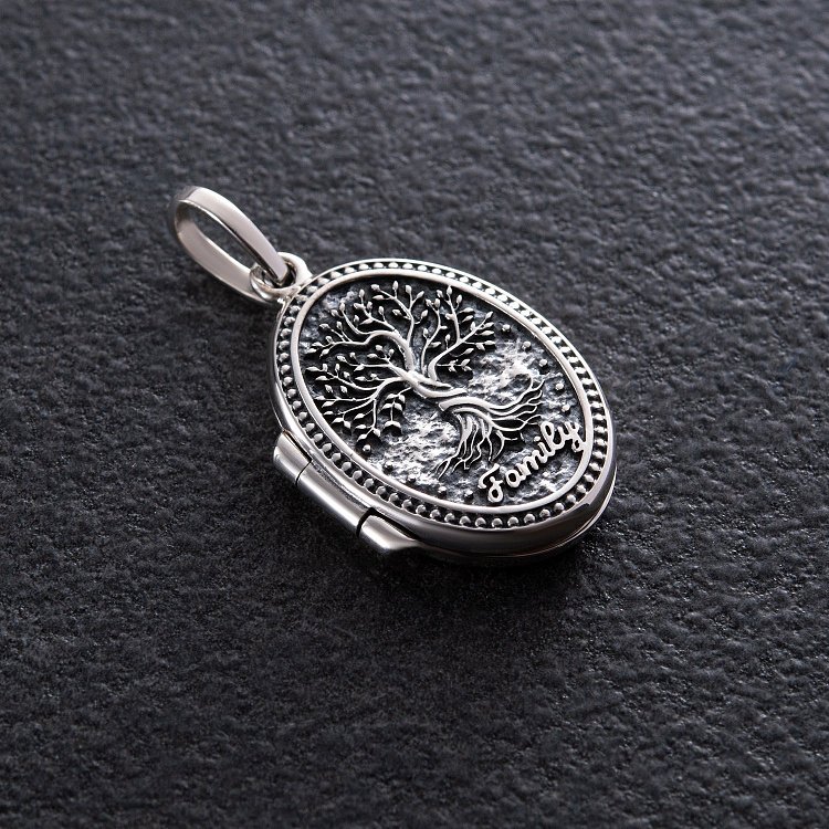 Срібний кулон "Древо життя. Сімейне дерево" для фотографії (чорніння) 7345 від ювелірного магазину Онікс