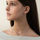 Срібне кольє з рожевими синтетичними сапфірами 8198р-PSPH от ювелирного магазина Оникс - 3