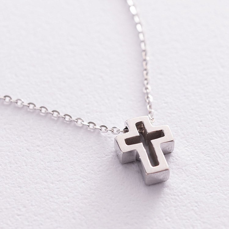 Золотое колье "Крестик" с бриллиантами 104-10030 от ювелирного магазина Оникс - 5