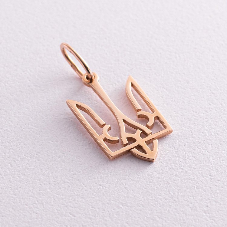 Золотая подвеска Герб Украины "Тризуб" п01790 от ювелирного магазина Оникс