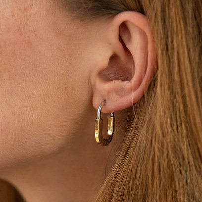 Сережки "Camilla" (жовте, біле золото) с08866 №4