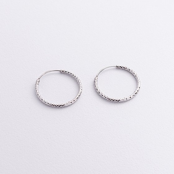 Серьги - кольца в серебре (2.4 см) 122960 №3