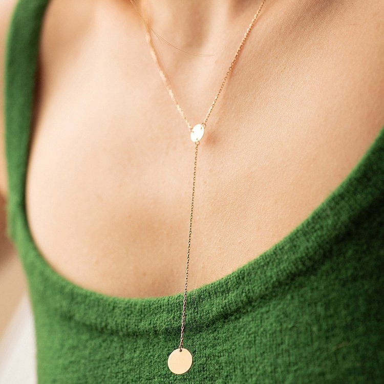 Золотое колье "Монетки" (возможна гравировка) кол01479 от ювелирного магазина Оникс - 4