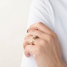 Золотое кольцо "Пантера" (фианиты, эмаль) к05659 от ювелирного магазина Оникс - 4