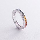 Золотое кольцо с разноцветными сапфирами и бриллиантами кб0479nl от ювелирного магазина Оникс