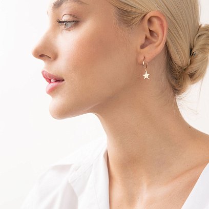 Золоті сережки - пусети "Зірочки" с07333 №2