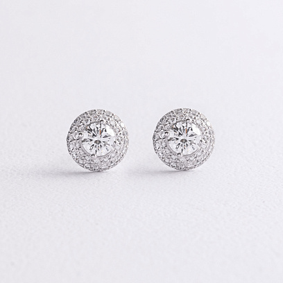 Золоті сережки - пусети з діамантами 345001121