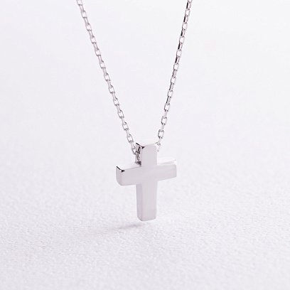 Кольє "Хрестик" у білому золоті кол02269 №3