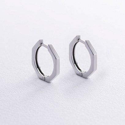 Серьги - кольца "Геометрия" в серебре 7069