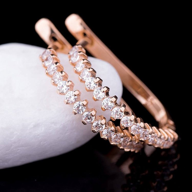 Дитячі золоті сережки з фіанітами с01513 від ювелірного магазину Онікс - 4