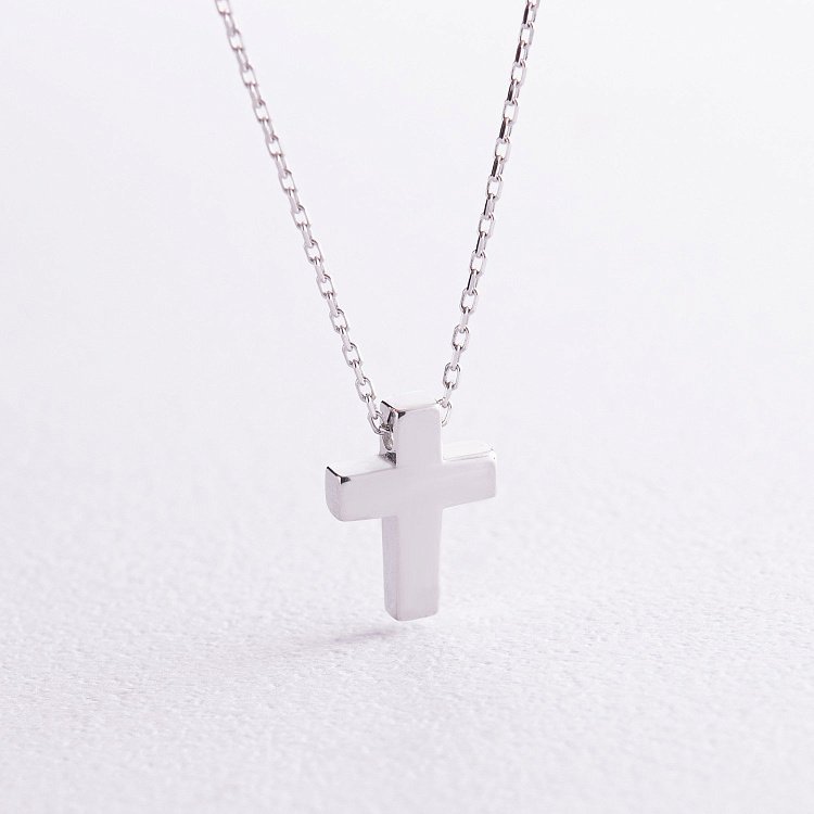 Кольє "Хрестик" у білому золоті кол02269 від ювелірного магазину Онікс - 2