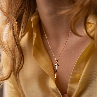 Кольє "Цвях" у червоному золоті кол02326 №4