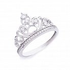 Золотое кольцо "Корона" с фианитами к04266 от ювелирного магазина Оникс
