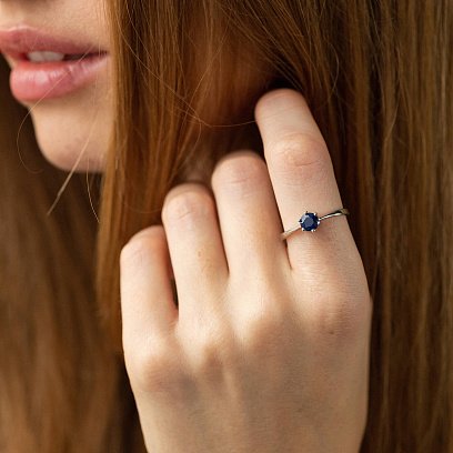 Серебряное кольцо с сапфиром GS-01-047-31 №2