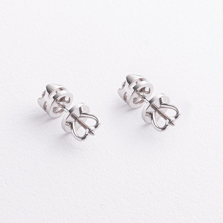 Золотые серьги - пусеты с бриллиантами сб0572л (0,8) от ювелирного магазина Оникс - 1