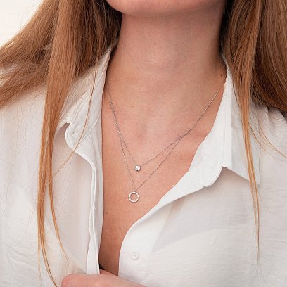 Двойное золотое колье "Ханна" с фианитами кол02049 №4